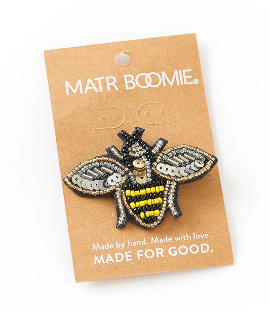 Bala Mani Beaded Bee Brooch Pin
