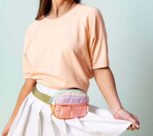 Small Hip Puffy Bag - Candy Block