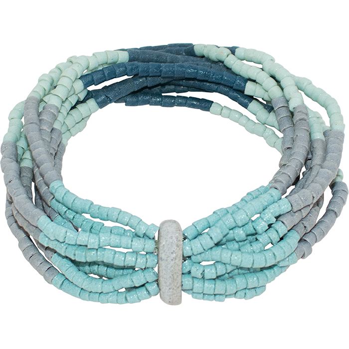 Azonto Beaded Bracelet - Sea Glass