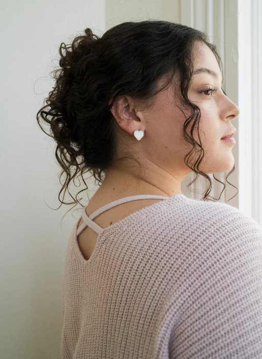 Heart Mother of Pearl Stud Set