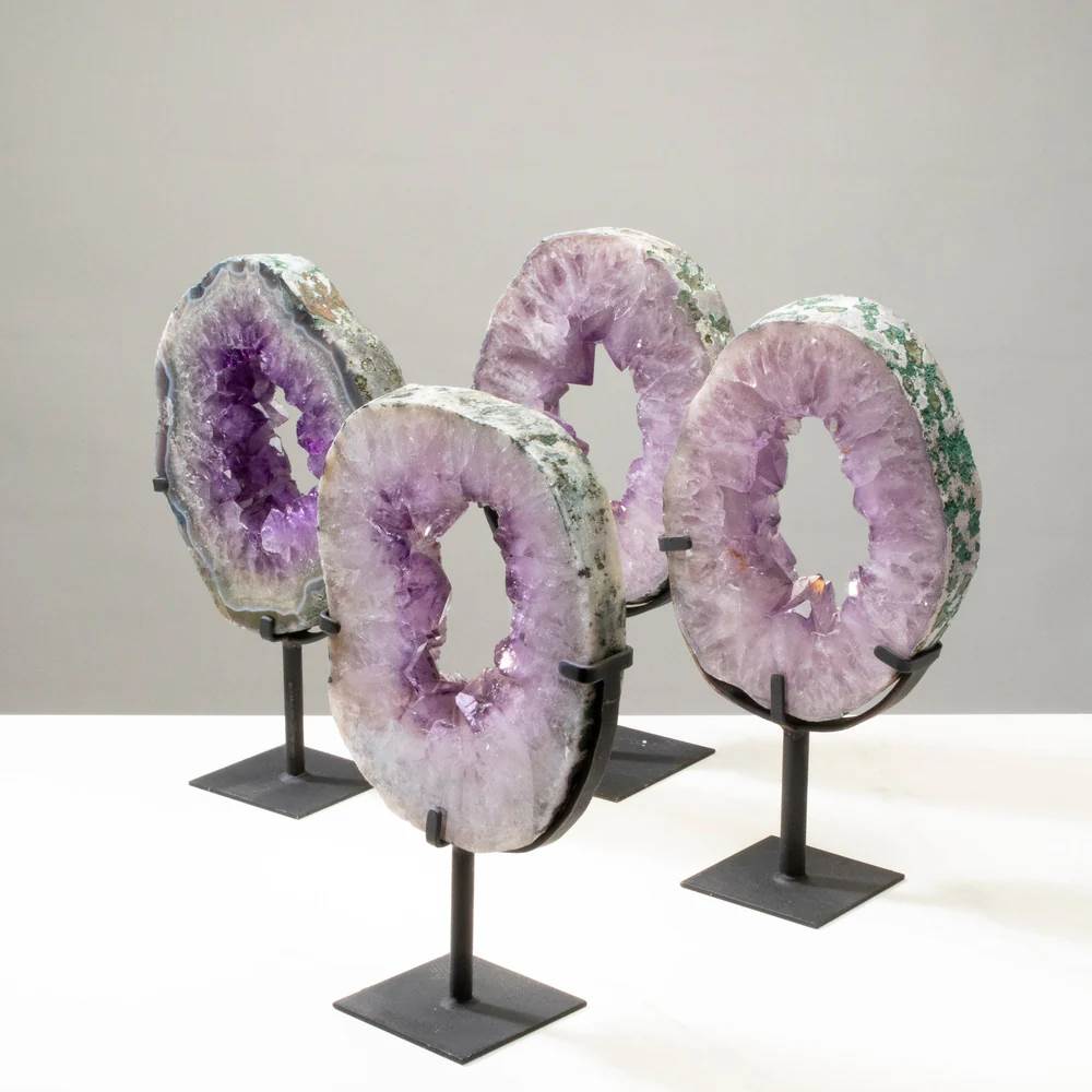 Amethyst Geode Slice on Stand - 12"