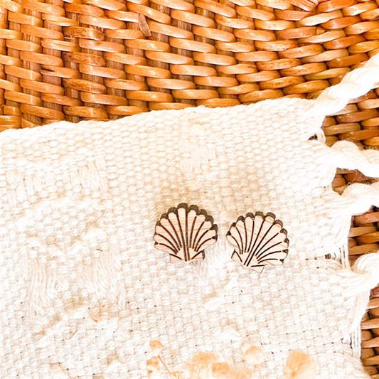 Seashell Bamboo Stud Earrings