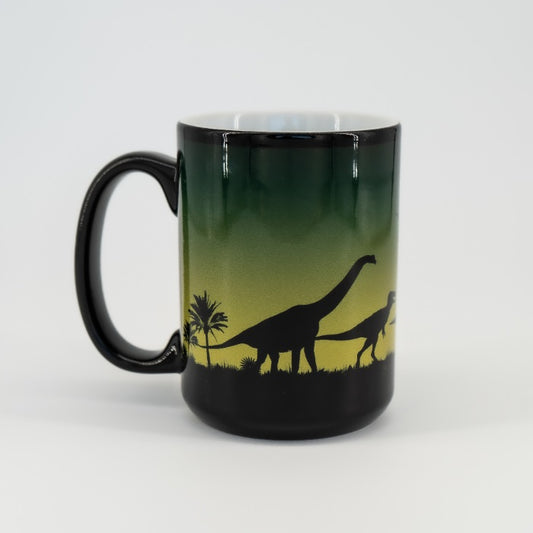 Black Silhouette Dinosaur Mug