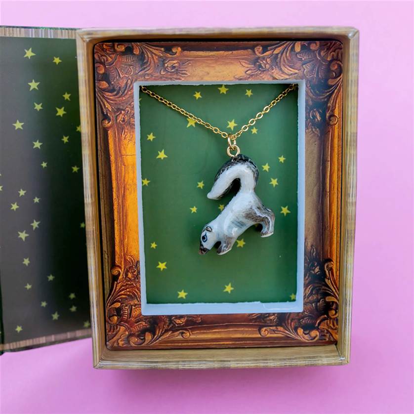 Skunk Porcelain Necklace
