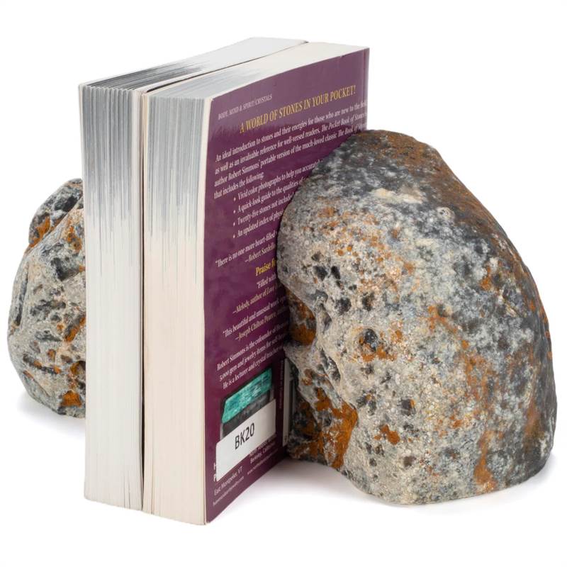Natural Agate Geode Bookend Set