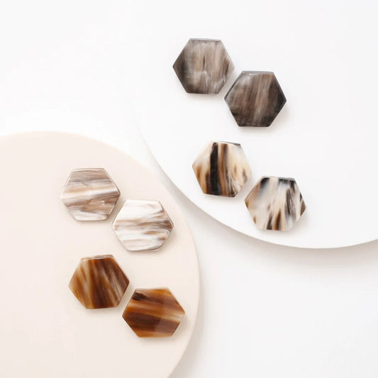 Honeycomb Horn Post Earring