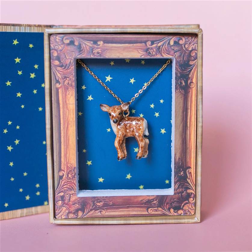 Newborn Fawn Porcelain Necklace