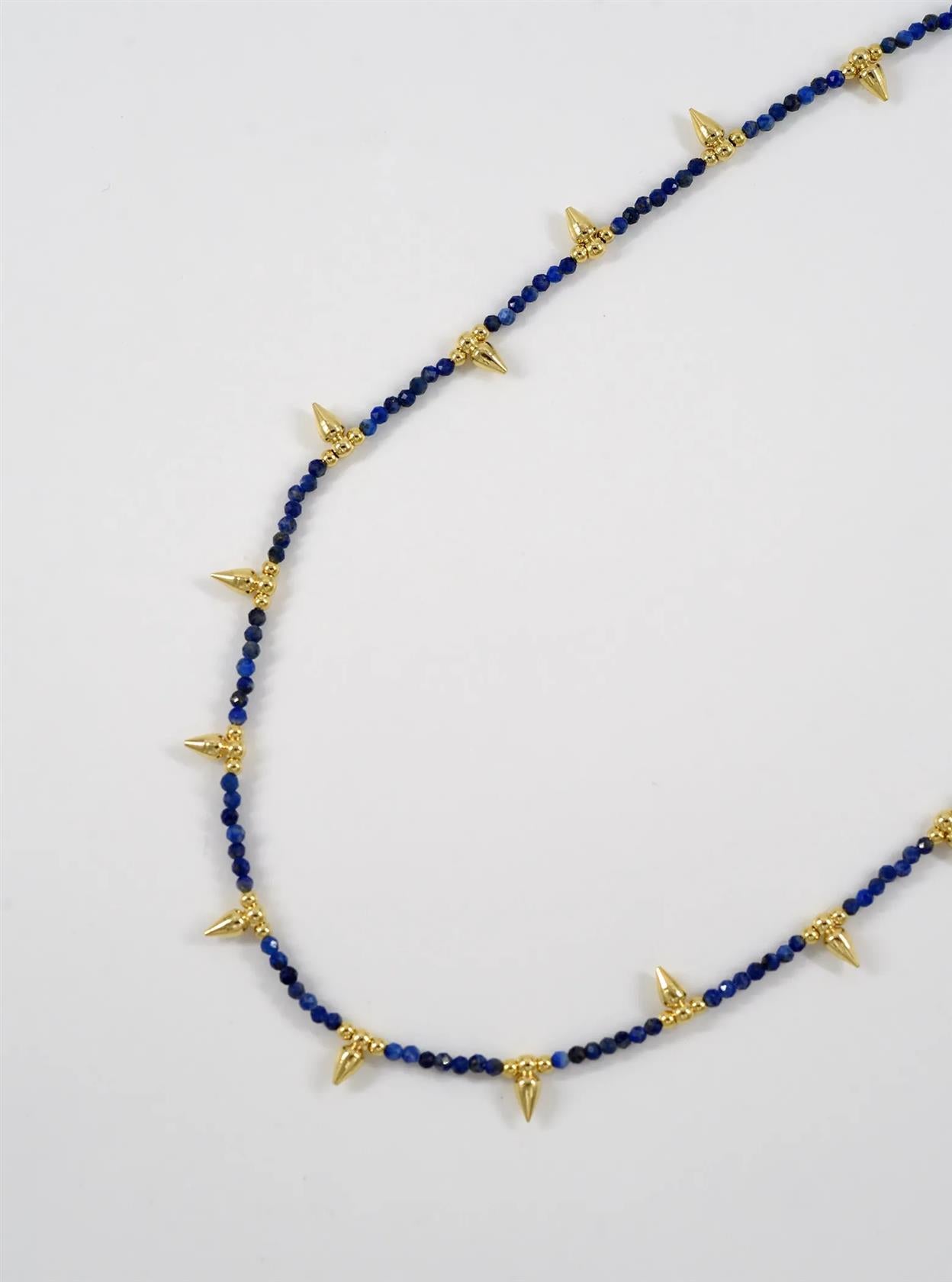 Gemstone Beaded Spike Necklace