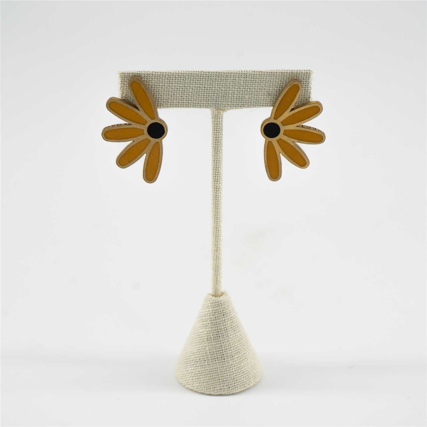 Coneflower Earrings (Black & Mustard)