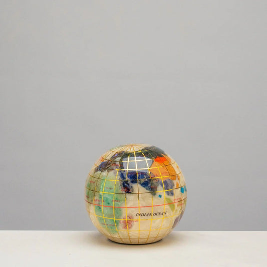 Gemstone Globe Paperweight - White Opalite