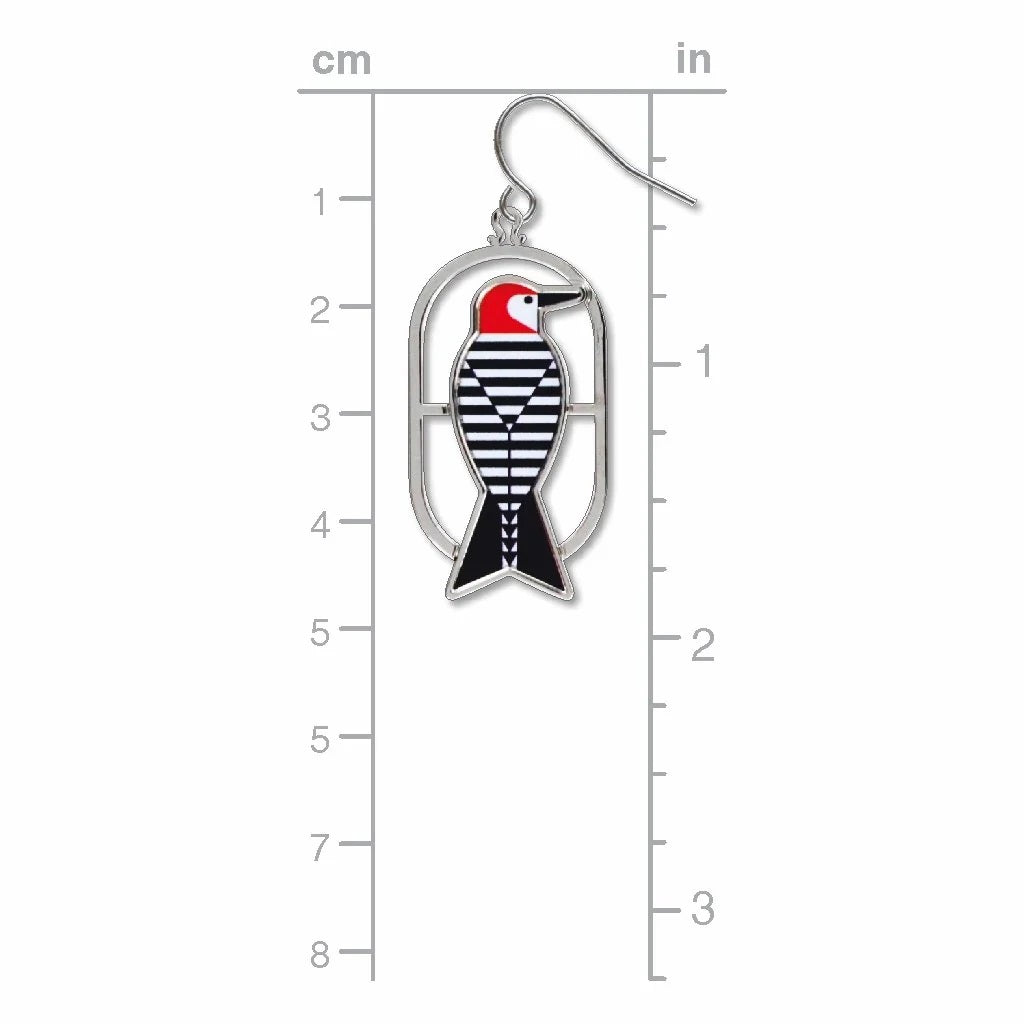 Charley Harper Woodpecker Earrings