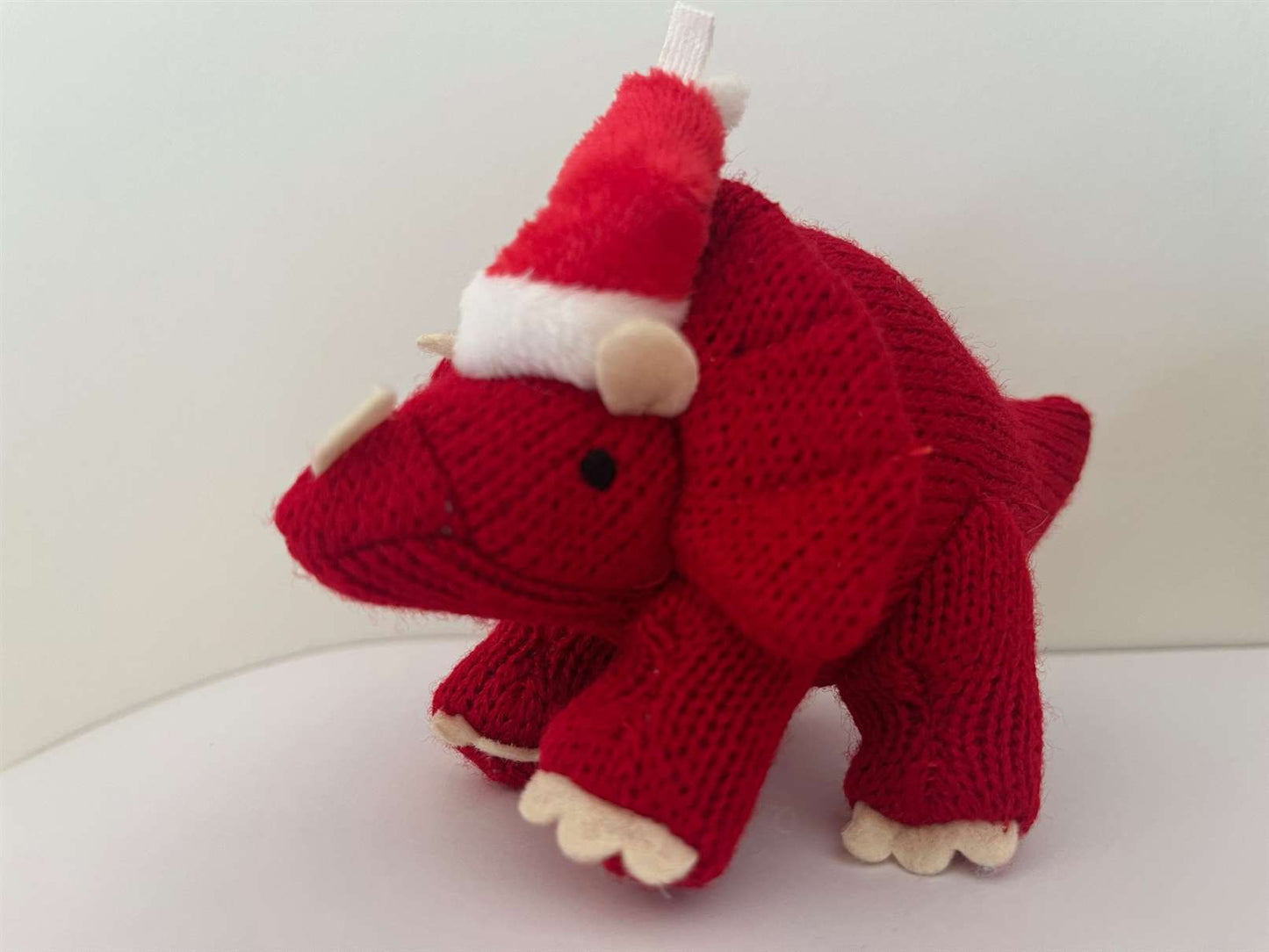 Triceratops Christmas Ornament w/Santa Hat