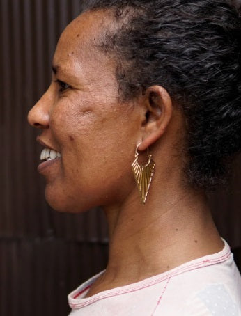 Geometric Triangle Hoop Earrings