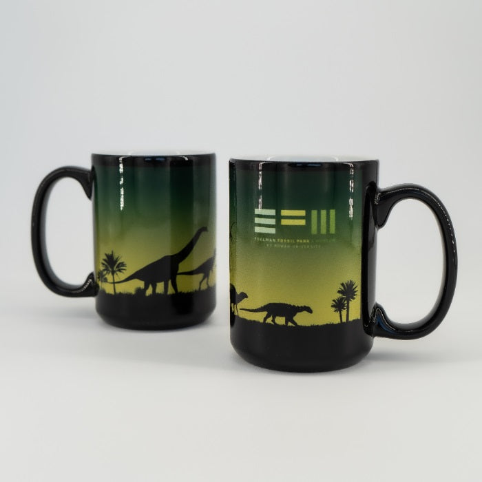 Black Silhouette Dinosaur Mug