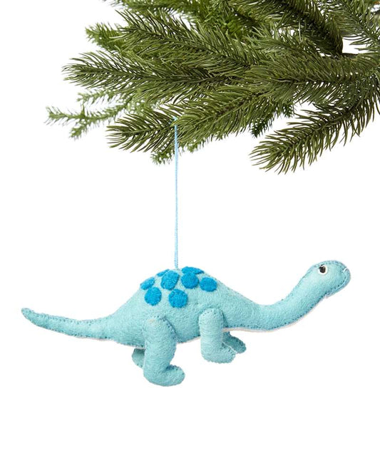 Blue Brontosaurus Wool Ornament