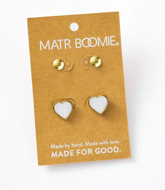 Heart Mother of Pearl Stud Set