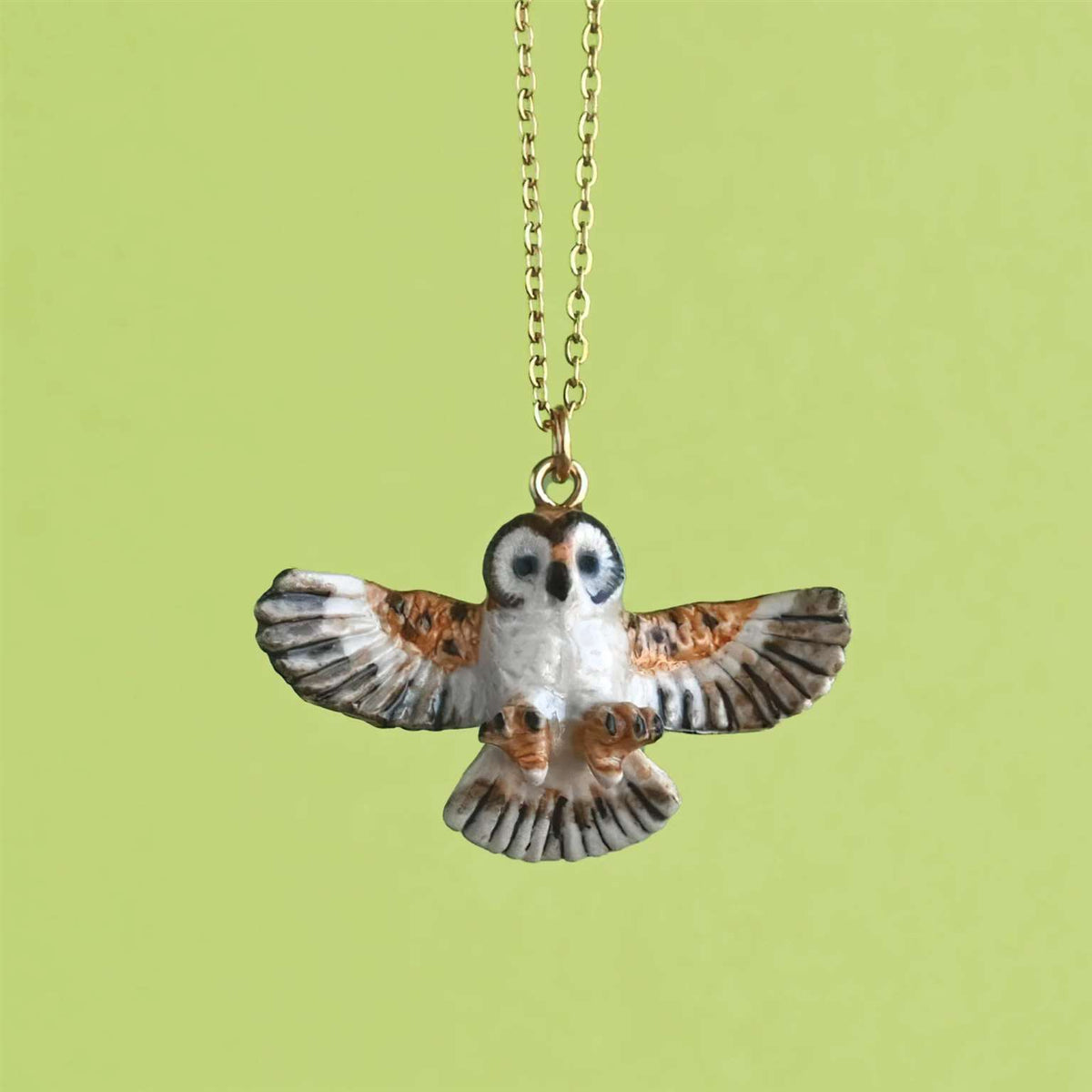 Barn Owl Porcelain Necklace