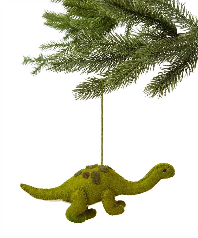 Green Brontosaurus Wool Ornament