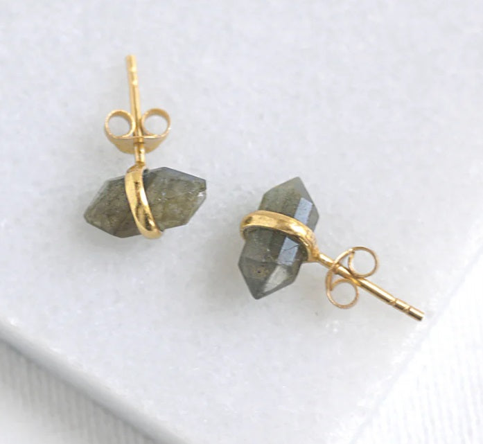 Labradorite Double Terminated Band Studs
