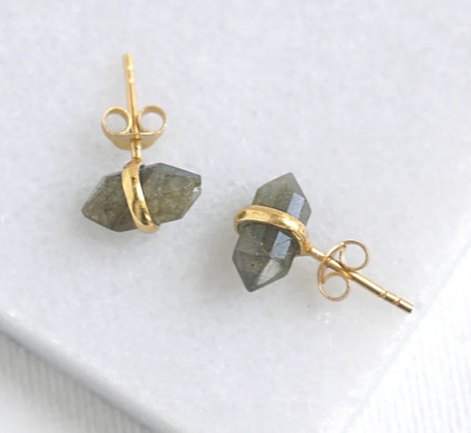 Labradorite Double Terminated Band Studs