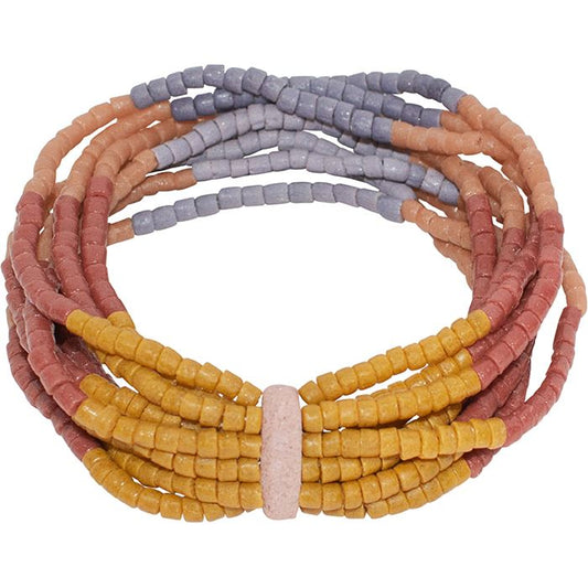 Azonto Beaded Bracelet - Rust