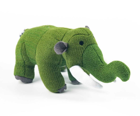 Knitted Green Mastodon Rattle
