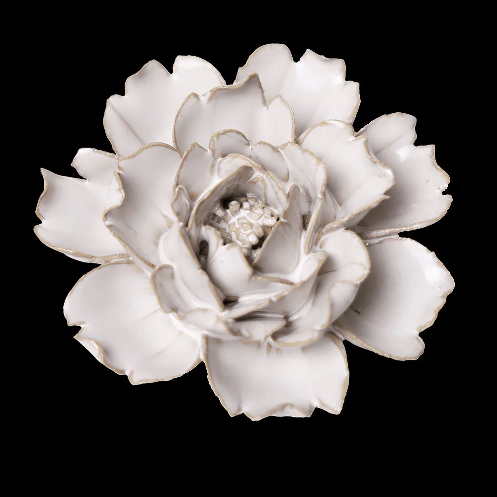 White Rose Ceramic Flower