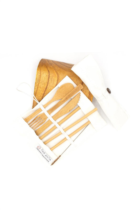 Bamboo Utensil & Straw Set