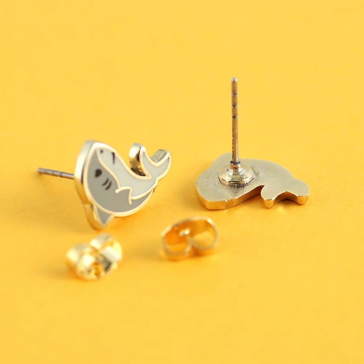 Shark Enamel Earrings