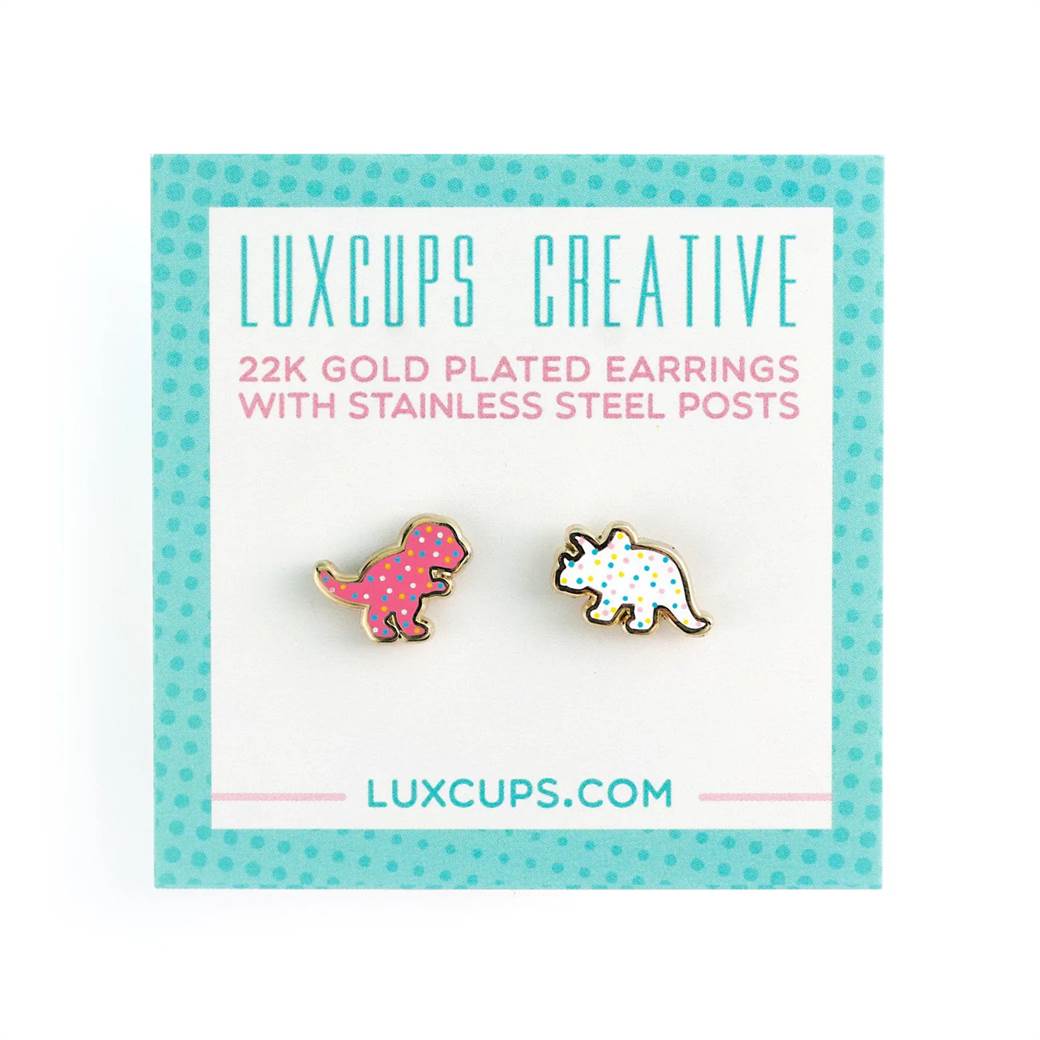 Dino Cookie Enamel Earrings