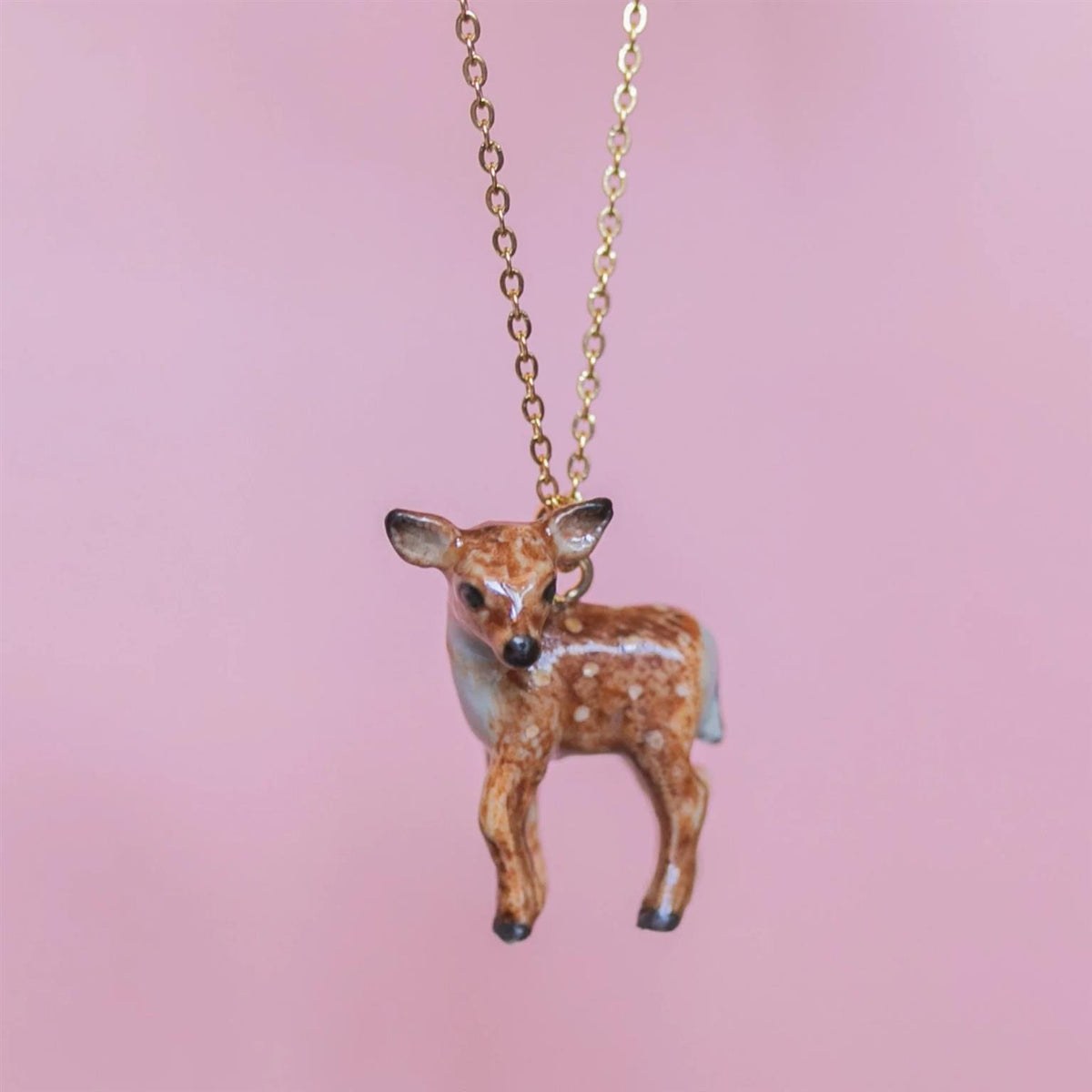 Newborn Fawn Porcelain Necklace