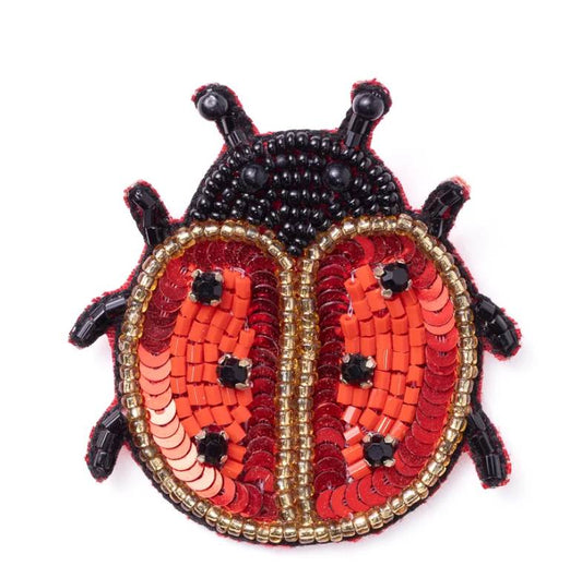 Bala Mani Beaded Ladybug Brooch Pin