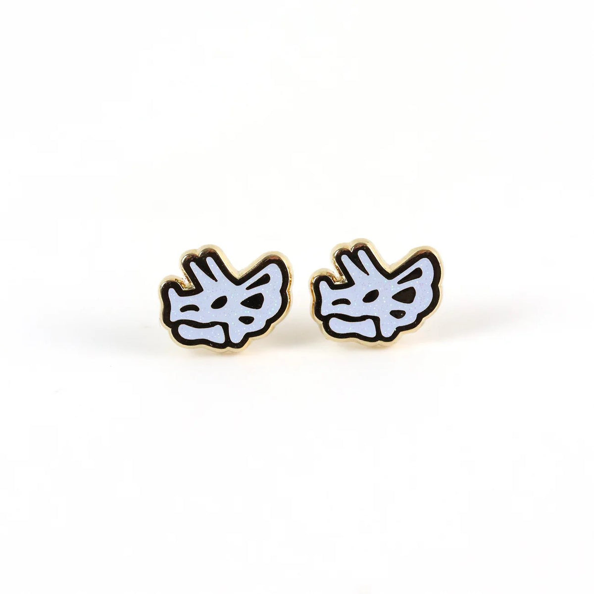 Triceratops Skull Enamel Earrings