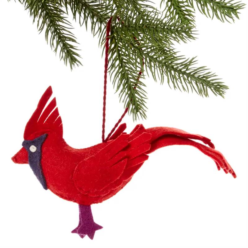 Cardinal Wool Ornament