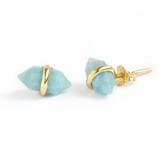 Amazonite Double Terminated Band Studs