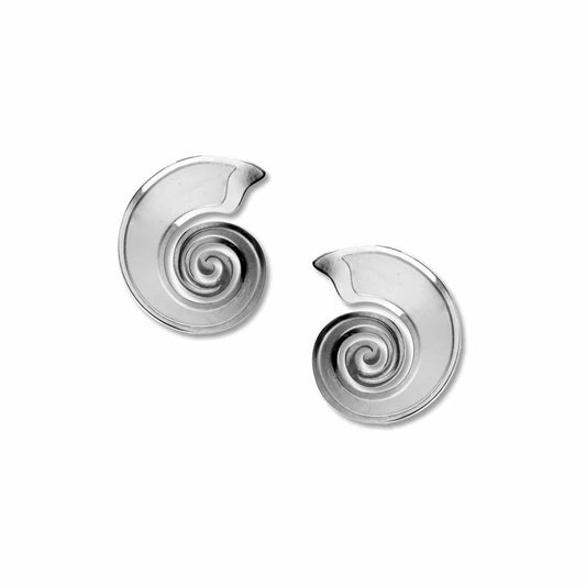 Ammonite Shell Metal Earrings