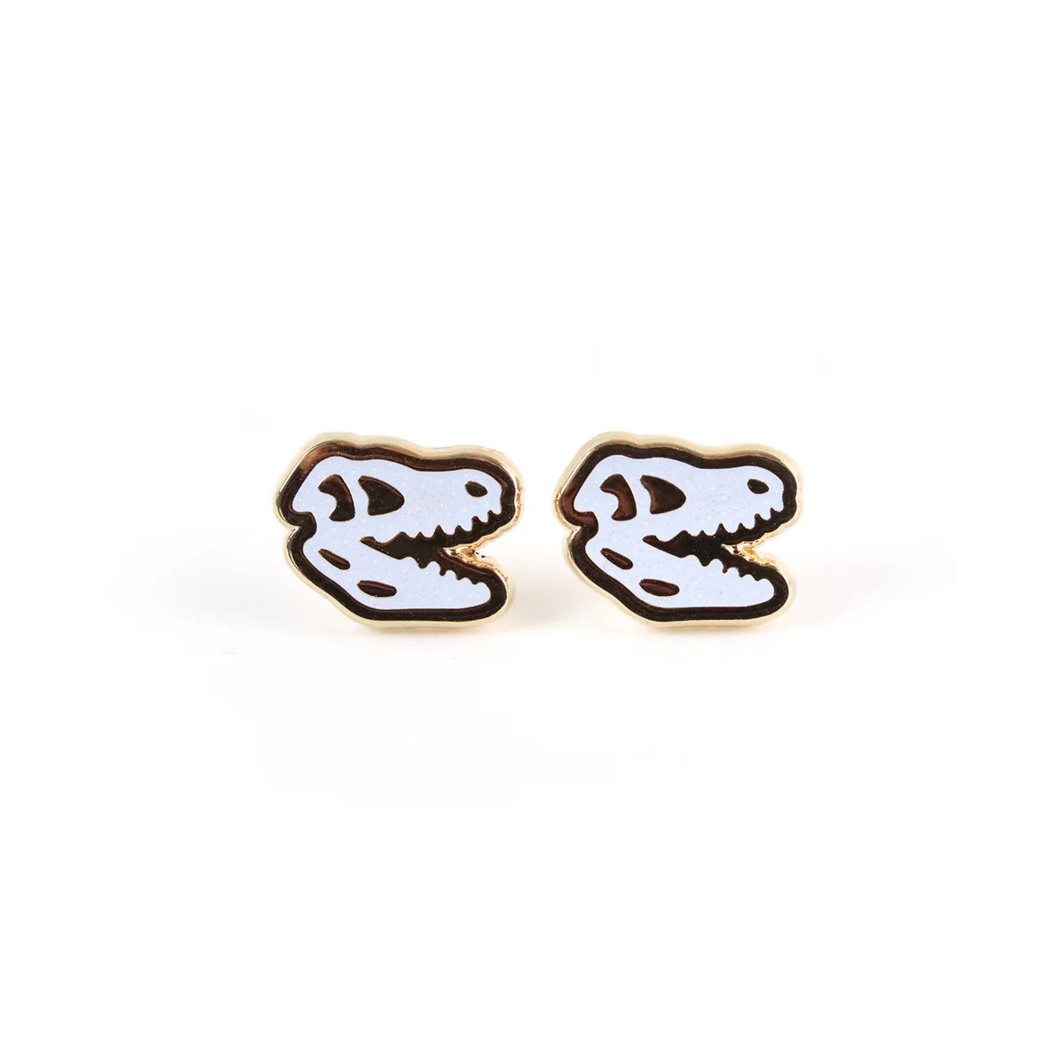 T-Rex Skull Enamel Earrings