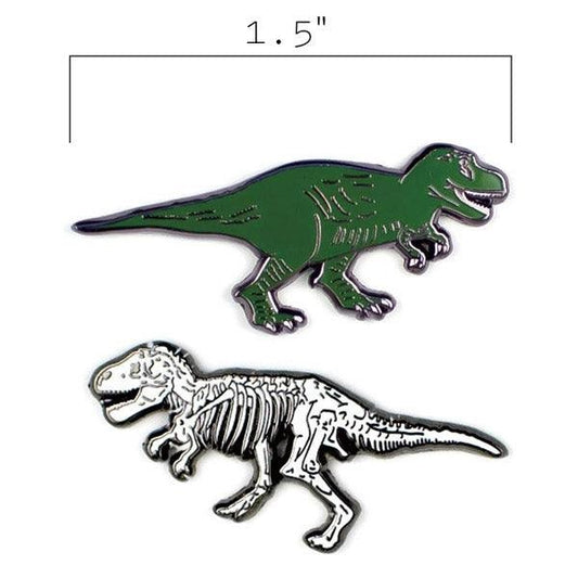 T-Rex and Fossil Enamel Pins