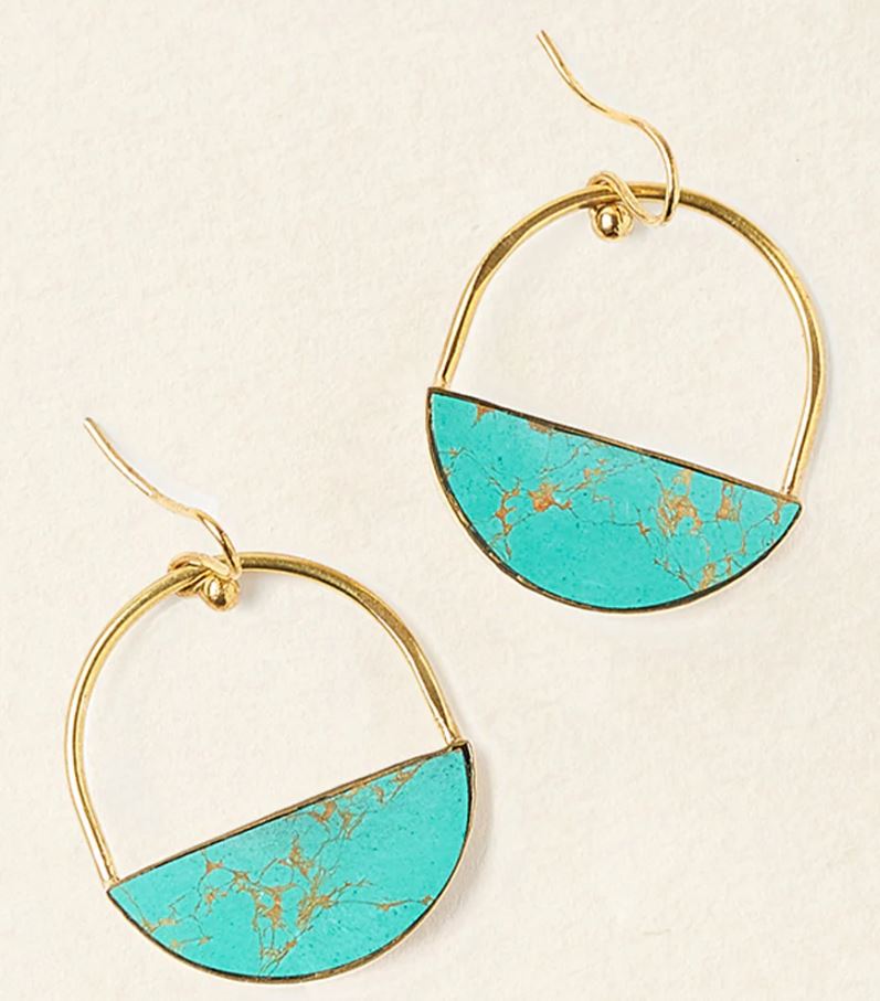 Reconstituted Turqoise Drop Earring