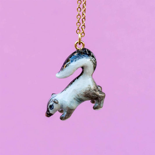 Skunk Porcelain Necklace