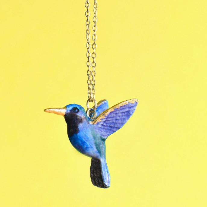 Hummingbird Porcelain Necklace