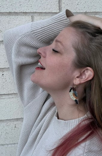 Songbird Embroidered Beaded Earrings