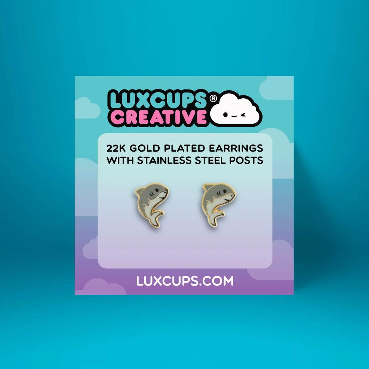 Shark Enamel Earrings
