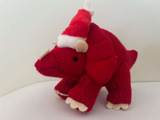 Triceratops Christmas Ornament w/Santa Hat