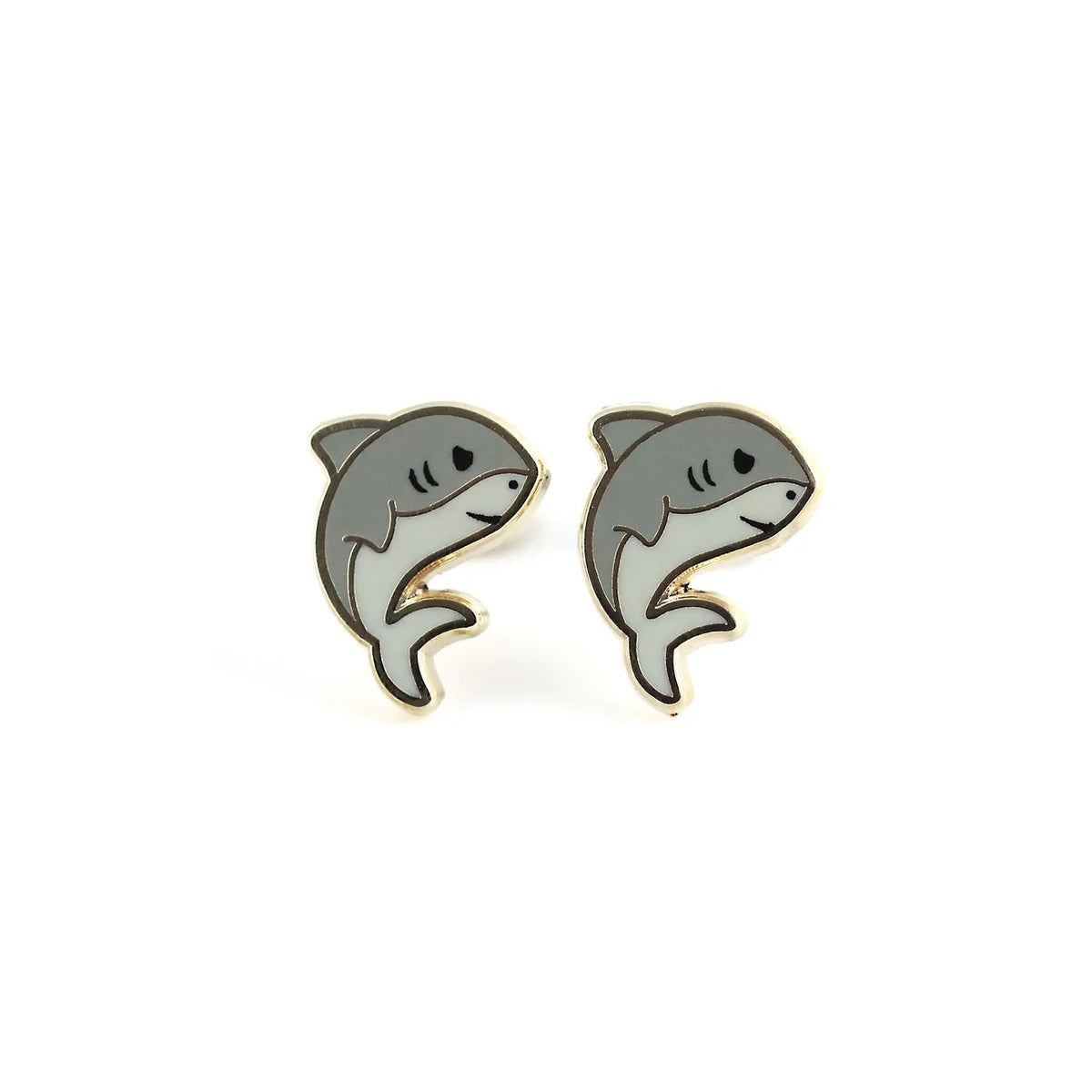 Shark Enamel Earrings