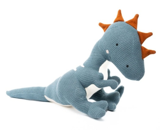 Knitted T-Rex Blue Plush