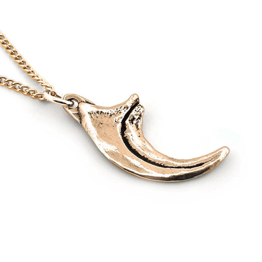 Velociraptor Claw Yellow Bronze Pendant